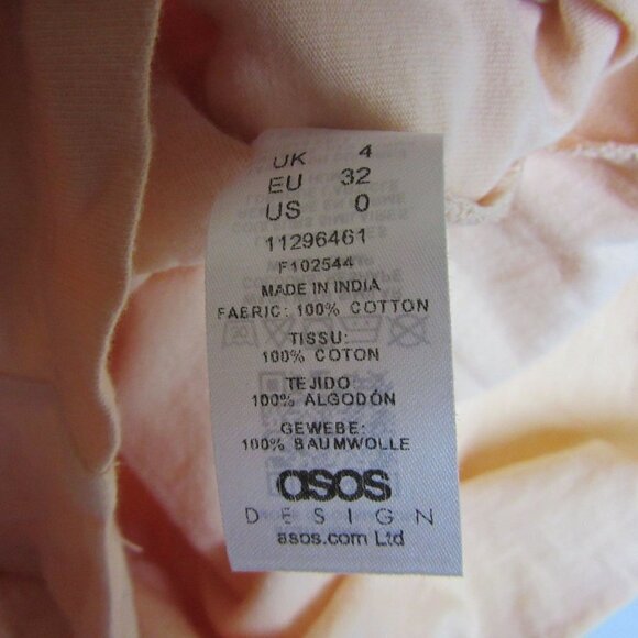 Asos Design Light Orange Floral Embroidered Laser Cut Romper Women's 0 - Picture 6 of 8